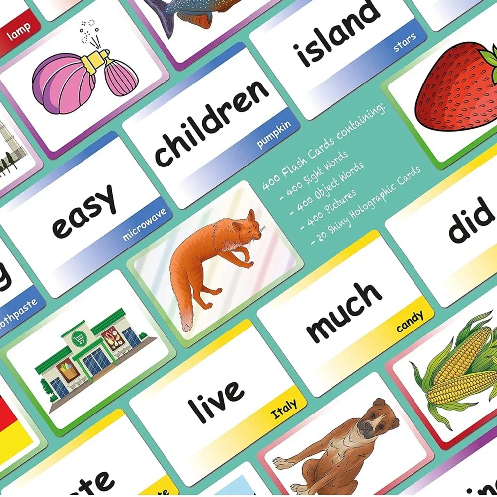 Sight Words Game for Kids - Educational Sorting Board Game with 400 Flash Cards